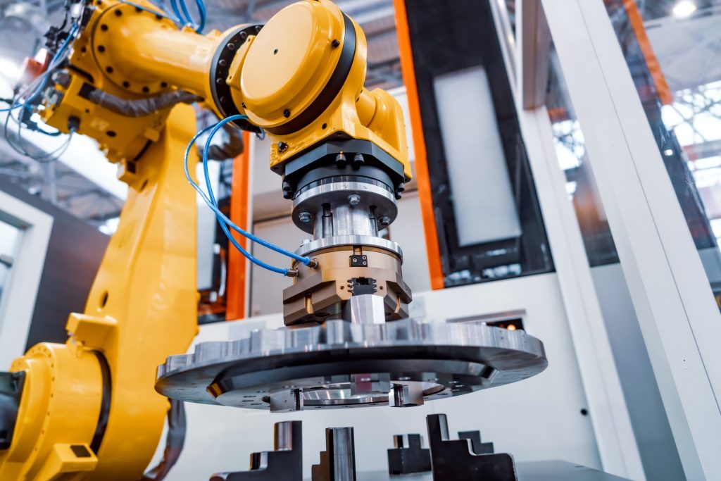 Robotic arm in an automated industrial production environment